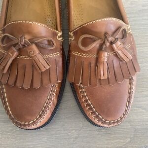Cole Haan‎ CO1063 Tan Pinch Shawl Leather Kiltie Tassle Loafers Mens Size 9.5M